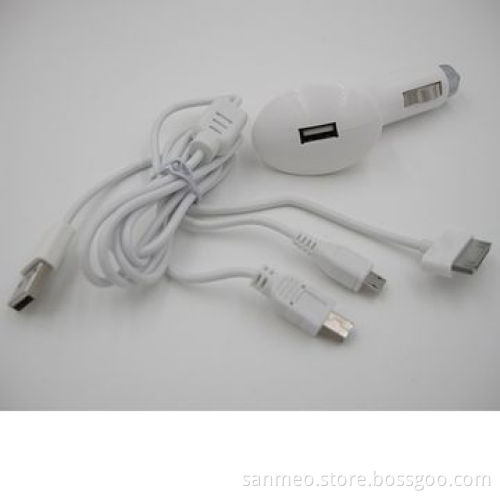 3-in-1 USB Car Charger for iPhone/iPad/iPod/Blackberry/HTC/MOT, USB 2.0 High Transfer SpeedNew